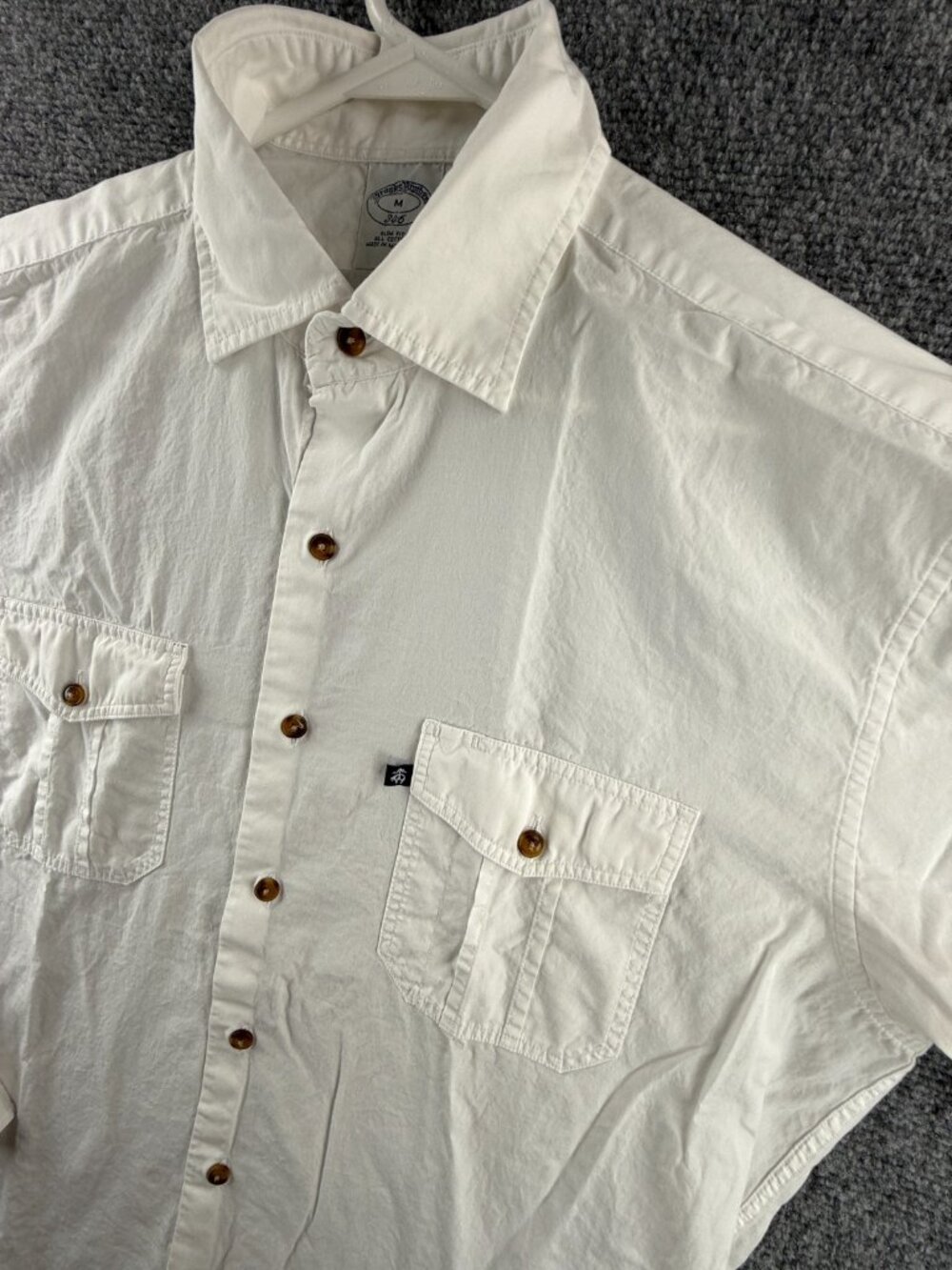 Brooks Brothers Medium Slim Fit Cotton Button Up Shirt Pocket Logo Color Buttons - Picture 3 of 16